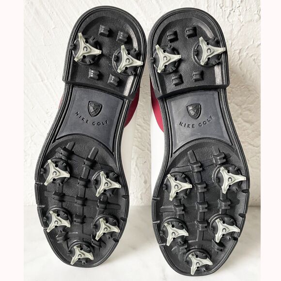 Nike Verdana Last White/Red Leather Lace Up Golf Shoes Soft Spikes - Women's 8.5 - Picture 8 of 10